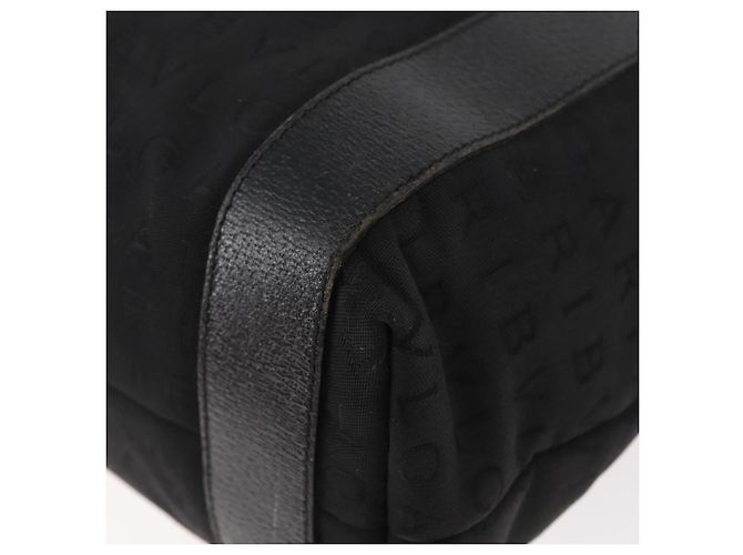 Bulgari BVLGARI Logo Mania Canvas Tote Bag Schwarz Silber Auth BA12918 - Ansicht 16