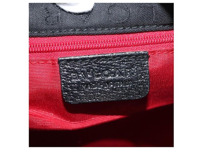 Bulgari BVLGARI Logo Mania Canvas Tote Bag Schwarz Silber Auth BA12918 - Ansicht 17
