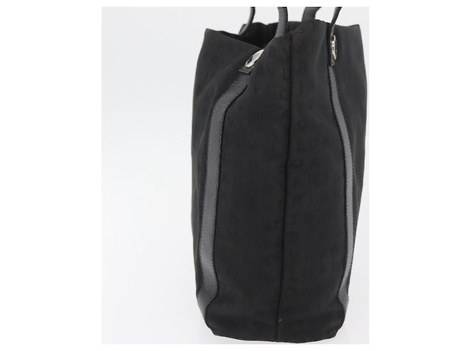 Bulgari BVLGARI Logo Mania Canvas Tote Bag Schwarz Silber Auth BA12918 - Ansicht 4