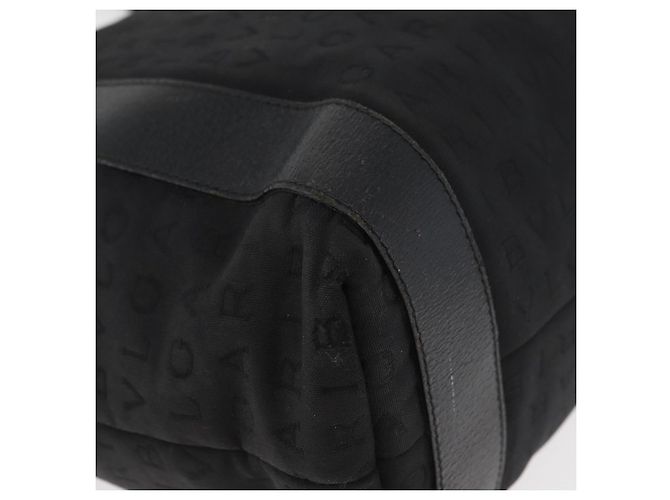 Bulgari BVLGARI Logo Mania Canvas Tote Bag Schwarz Silber Auth BA12918 - Ansicht 9