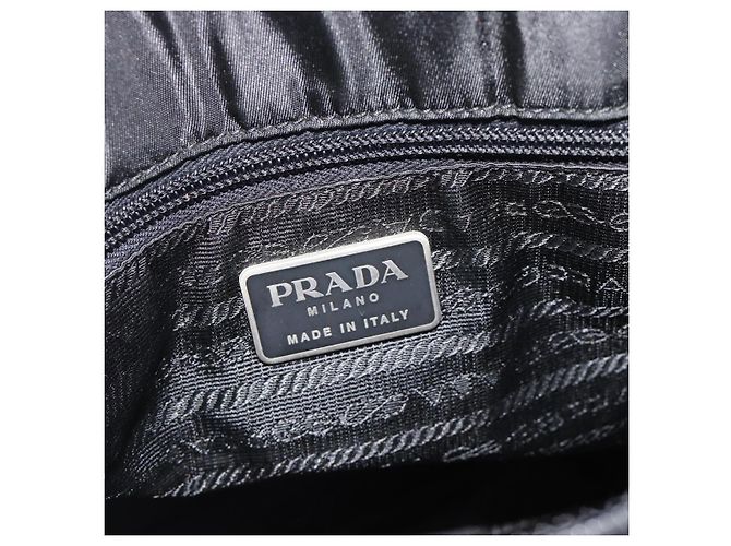 PRADA Handtasche Nylon Schwarz Silber Auth 181329 - Ansicht 10