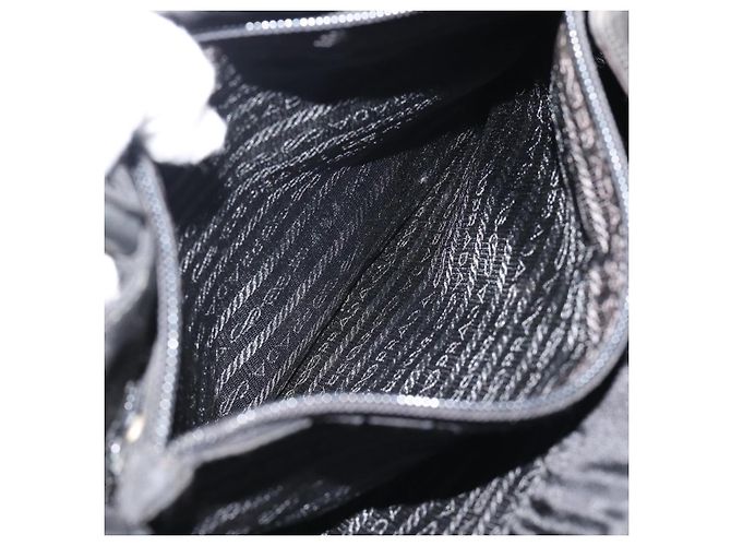 PRADA Handtasche Nylon Schwarz Silber Auth 181329 - Ansicht 23