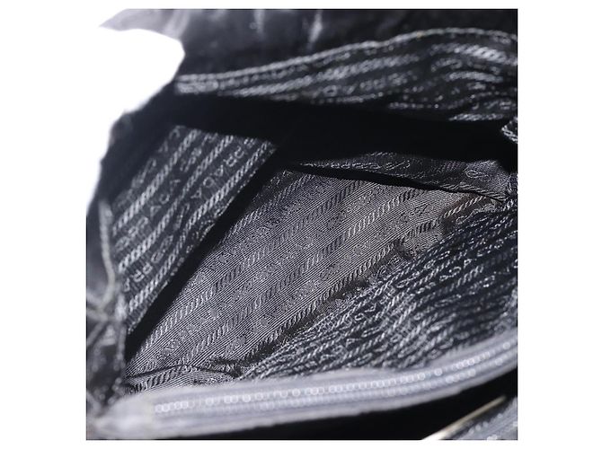 PRADA Handtasche Nylon Schwarz Silber Auth 181329 - Ansicht 24