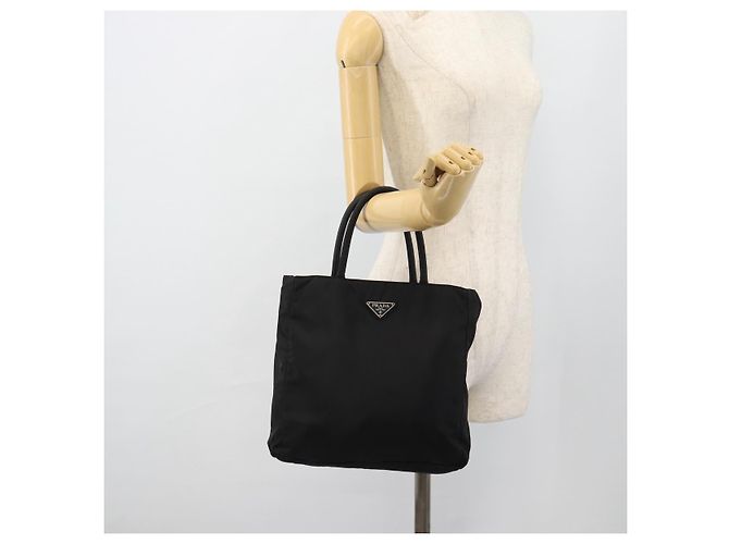 PRADA Handtasche Nylon Schwarz Silber Auth 181329 - Ansicht 25