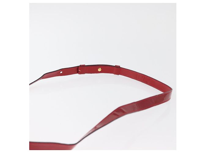 Céline Borsa CELINE in pelle verniciata 2way Rosso Oro Auth 179911 D'oro - vista 15
