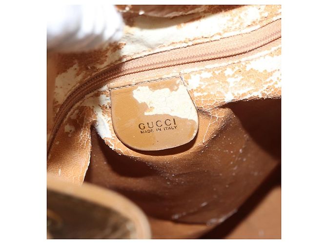 Borsa a Spalla GUCCI GG Canvas Beige Oro Autentica 176405 D'oro - vista 10
