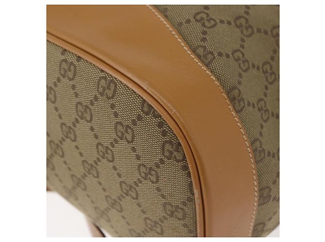 Borsa a Spalla GUCCI GG Canvas Beige Oro Autentica 176405 D'oro - vista 15