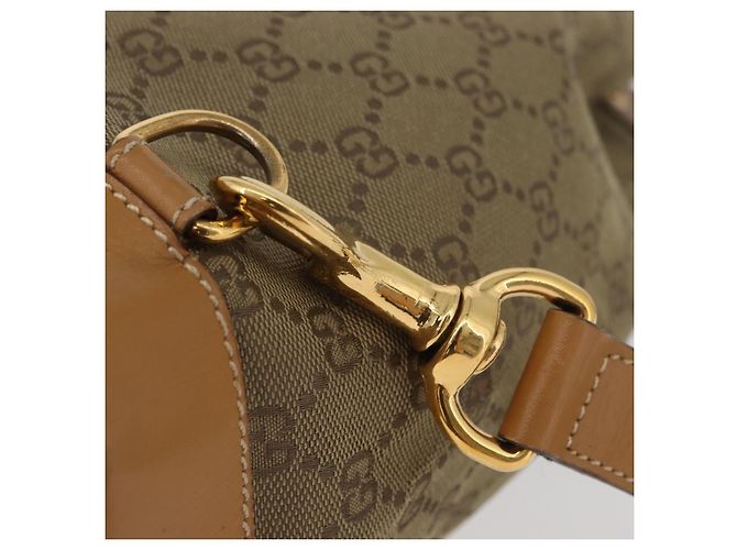 Borsa a Spalla GUCCI GG Canvas Beige Oro Autentica 176405 D'oro - vista 18