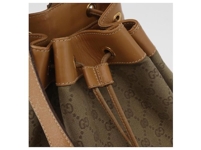 Borsa a Spalla GUCCI GG Canvas Beige Oro Autentica 176405 D'oro - vista 19