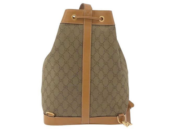 Borsa a Spalla GUCCI GG Canvas Beige Oro Autentica 176405 D'oro - vista 2