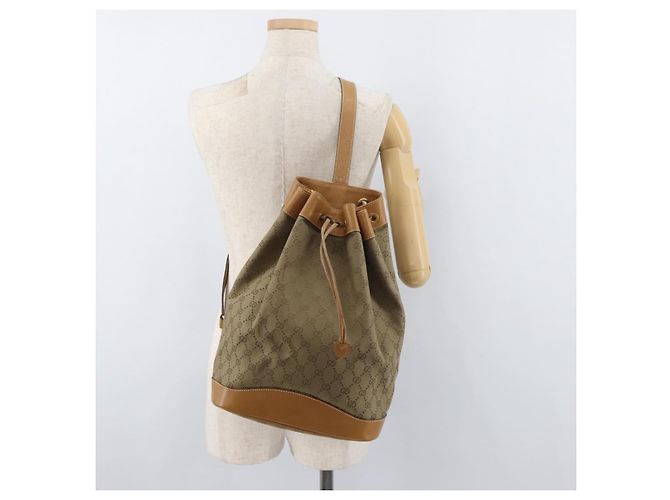 Borsa a Spalla GUCCI GG Canvas Beige Oro Autentica 176405 D'oro - vista 24