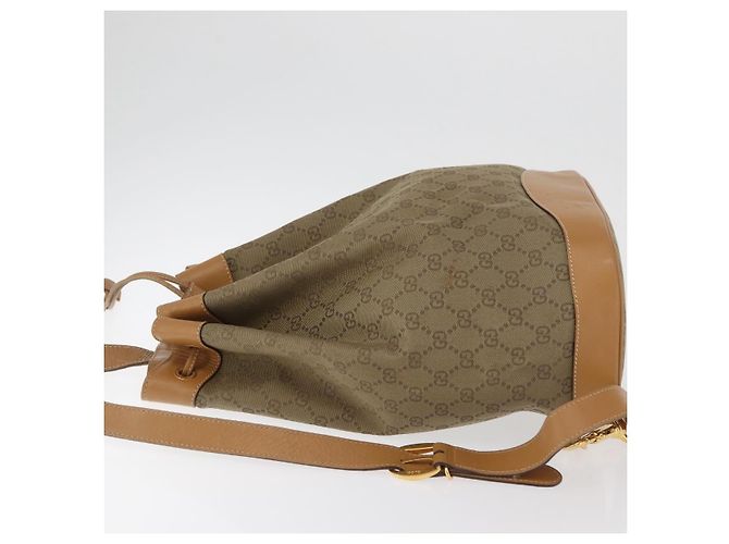 Borsa a Spalla GUCCI GG Canvas Beige Oro Autentica 176405 D'oro - vista 4