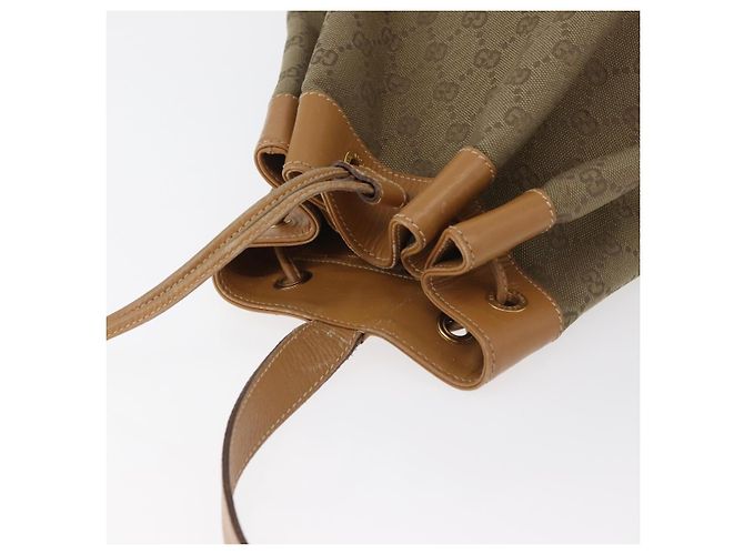 Borsa a Spalla GUCCI GG Canvas Beige Oro Autentica 176405 D'oro - vista 7