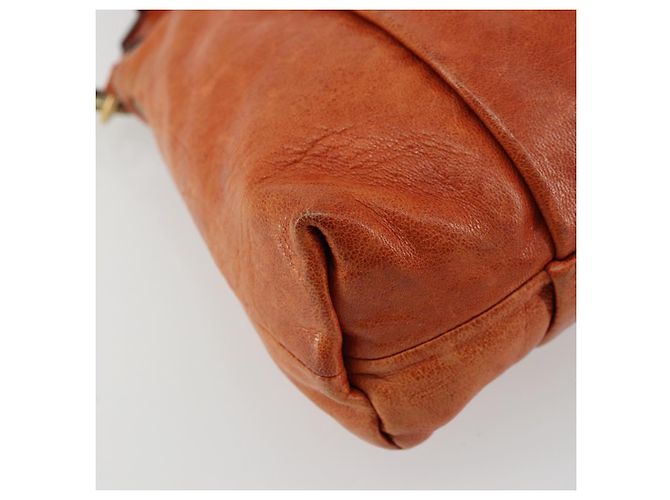 Chloé Borsa Chloe Eloise in Pelle Arancione Oro Auth bs35145 D'oro - vista 14