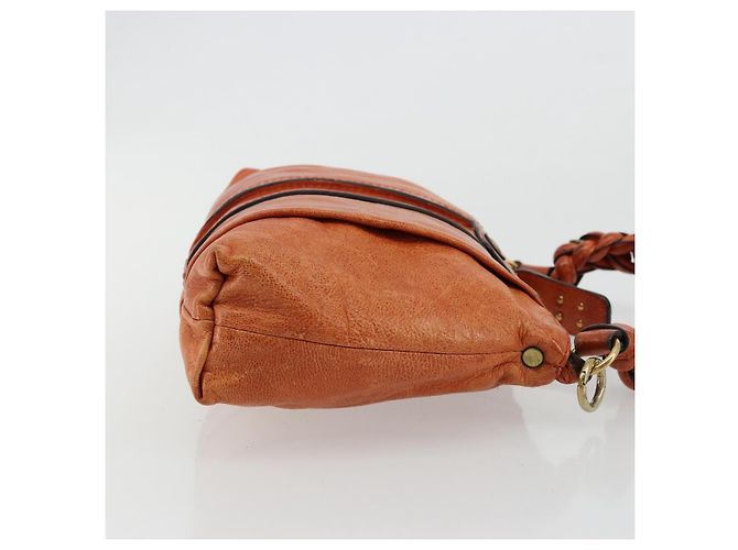 Chloé Borsa Chloe Eloise in Pelle Arancione Oro Auth bs35145 D'oro - vista 3