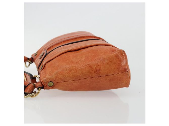 Chloé Borsa Chloe Eloise in Pelle Arancione Oro Auth bs35145 D'oro - vista 4