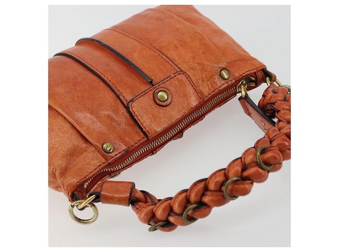 Chloé Borsa Chloe Eloise in Pelle Arancione Oro Auth bs35145 D'oro - vista 6