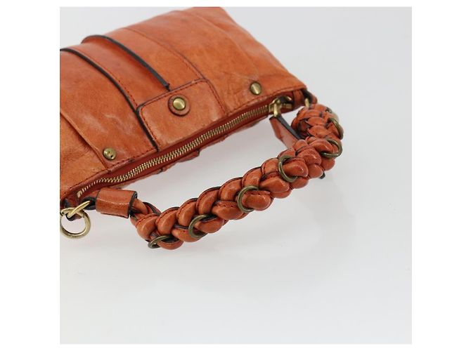 Chloé Borsa Chloe Eloise in Pelle Arancione Oro Auth bs35145 D'oro - vista 7