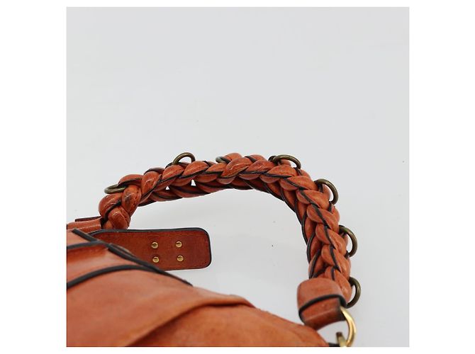 Chloé Borsa Chloe Eloise in Pelle Arancione Oro Auth bs35145 D'oro - vista 8