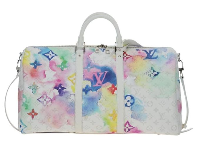 LOUIS VUITTON Borsa Keepall Bandouliere 50 Watercolor M45758 LV Auth 180337SAM Multicolore Monogramma - vista 13