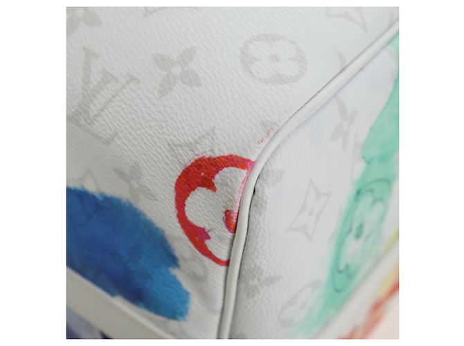 LOUIS VUITTON Borsa Keepall Bandouliere 50 Watercolor M45758 LV Auth 180337SAM Multicolore Monogramma - vista 19