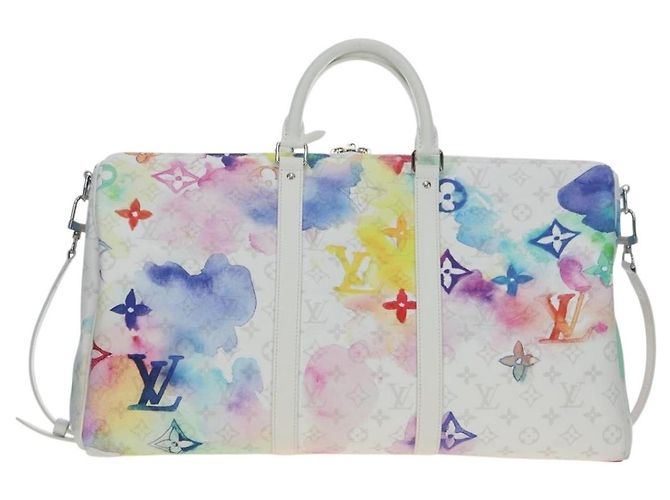 LOUIS VUITTON Borsa Keepall Bandouliere 50 Watercolor M45758 LV Auth 180337SAM Multicolore Monogramma - vista 2