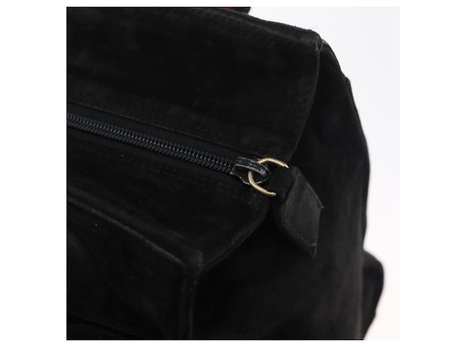 Borsa a mano PRADA con manico in legno in scamosciato nero e oro Auth BA12770 D'oro - vista 10