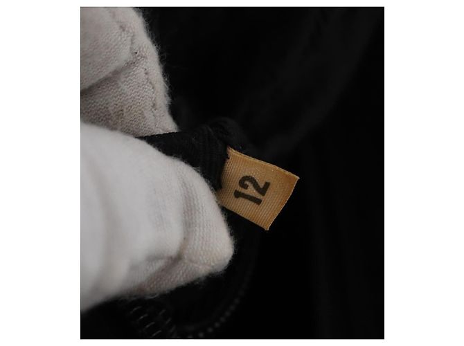 Borsa a mano PRADA con manico in legno in scamosciato nero e oro Auth BA12770 D'oro - vista 12