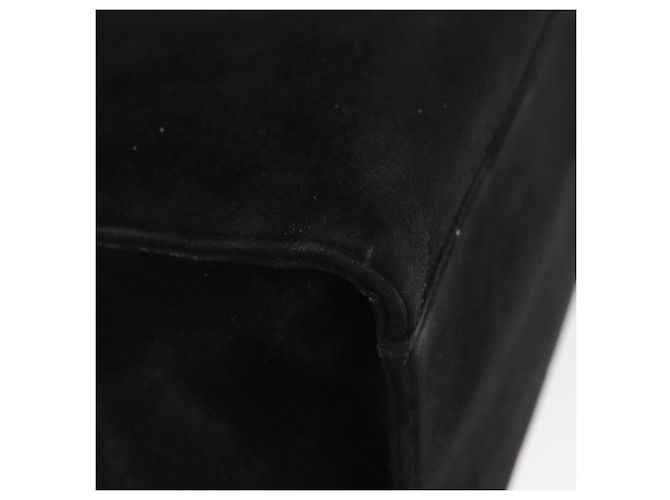 Borsa a mano PRADA con manico in legno in scamosciato nero e oro Auth BA12770 D'oro - vista 15