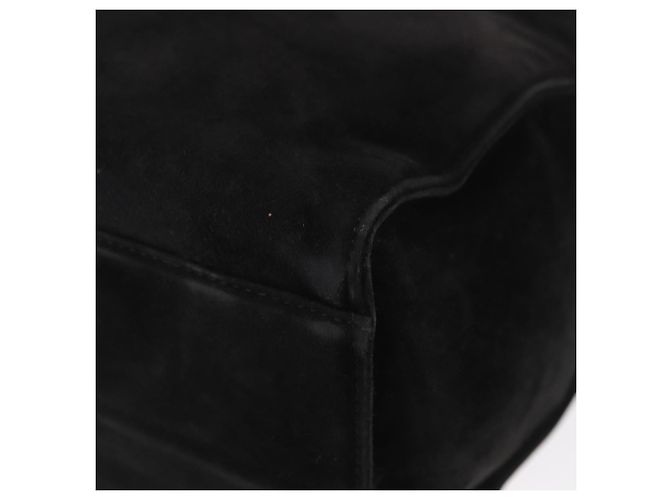 Borsa a mano PRADA con manico in legno in scamosciato nero e oro Auth BA12770 D'oro - vista 16