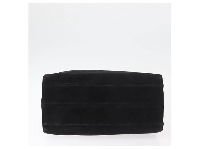 Borsa a mano PRADA con manico in legno in scamosciato nero e oro Auth BA12770 D'oro - vista 5
