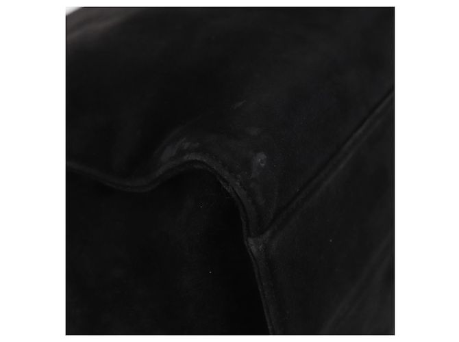Borsa a mano PRADA con manico in legno in scamosciato nero e oro Auth BA12770 D'oro - vista 9