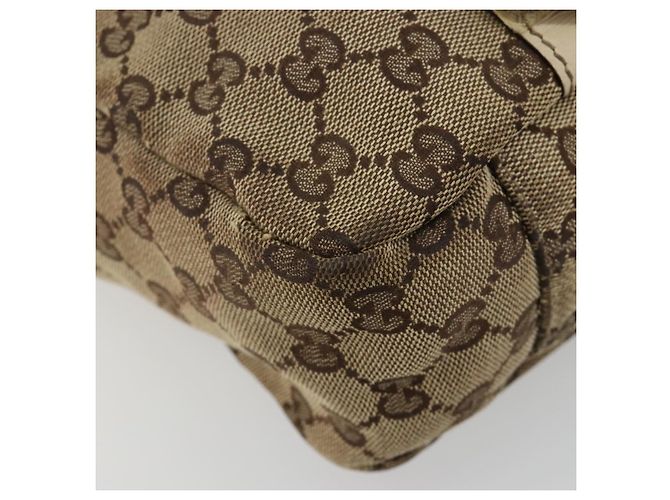 Borsa a Spalla GUCCI GG Canvas Beige Argento 145859 Auth 181188 - vista 14