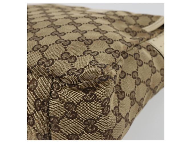 Borsa a Spalla GUCCI GG Canvas Beige Argento 145859 Auth 181188 - vista 15