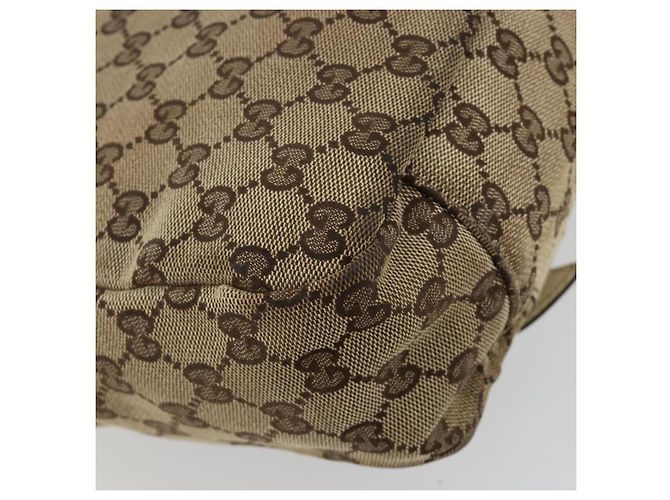 Borsa a Spalla GUCCI GG Canvas Beige Argento 145859 Auth 181188 - vista 16
