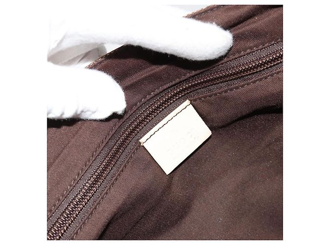 Borsa a Spalla GUCCI GG Canvas Beige Argento 145859 Auth 181188 - vista 18