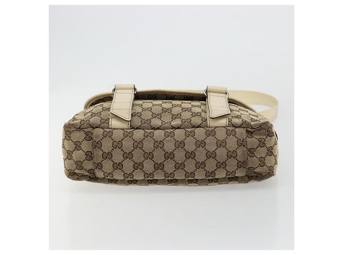 Borsa a Spalla GUCCI GG Canvas Beige Argento 145859 Auth 181188 - vista 5