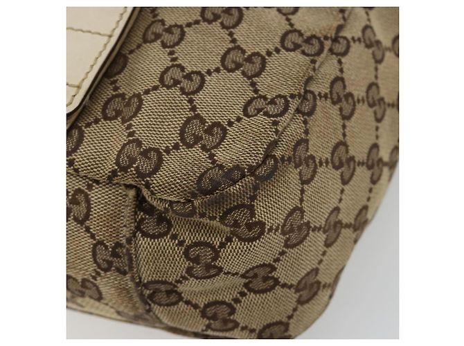 Borsa a Spalla GUCCI GG Canvas Beige Argento 145859 Auth 181188 - vista 9