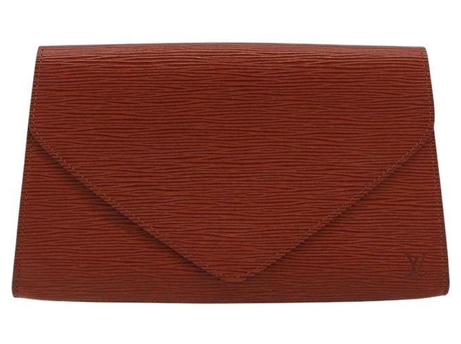 Clutch LOUIS VUITTON Epi Art Deco Marrone M52633 LV Auth BA12822 - vista 13