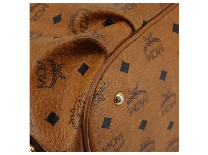 Borsa a tracolla MCM Vicetos Logogram PVC Marrone Oro Auth 179374A D'oro - vista 15