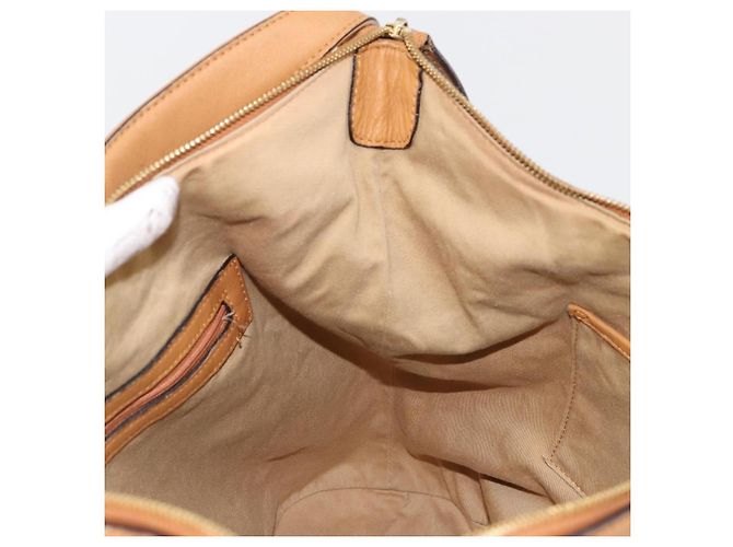 Borsa a tracolla MCM Vicetos Logogram PVC Marrone Oro Auth 179374A D'oro - vista 19