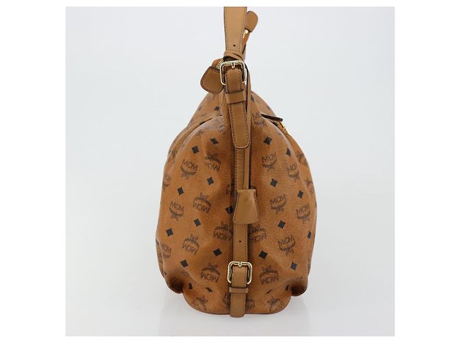 Borsa a tracolla MCM Vicetos Logogram PVC Marrone Oro Auth 179374A D'oro - vista 4