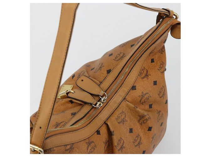 Borsa a tracolla MCM Vicetos Logogram PVC Marrone Oro Auth 179374A D'oro - vista 6