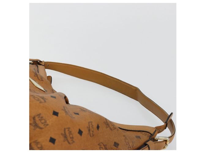 Borsa a tracolla MCM Vicetos Logogram PVC Marrone Oro Auth 179374A D'oro - vista 8