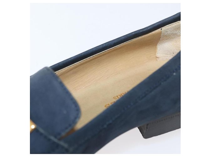 Hermès Mocassini HERMES Kelly Suede 35 1/2 Navy Auth BA12685 Blu navy - vista 15