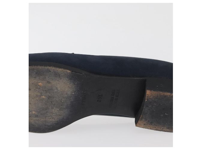 Hermès Mocassini HERMES Kelly Suede 35 1/2 Navy Auth BA12685 Blu navy - vista 26