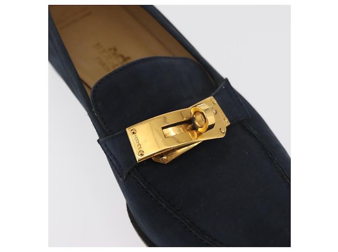 Hermès Mocassini HERMES Kelly Suede 35 1/2 Navy Auth BA12685 Blu navy - vista 31