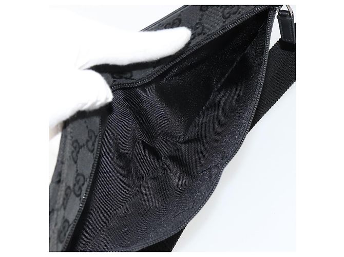 Marsupio GUCCI GG Canvas Nero Argento 28566 Auth 180491 - vista 11