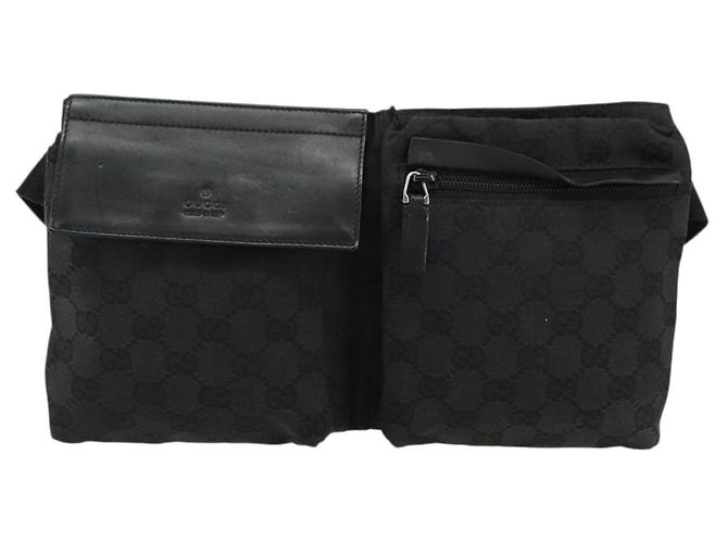 Marsupio GUCCI GG Canvas Nero Argento 28566 Auth 180491 - vista 13