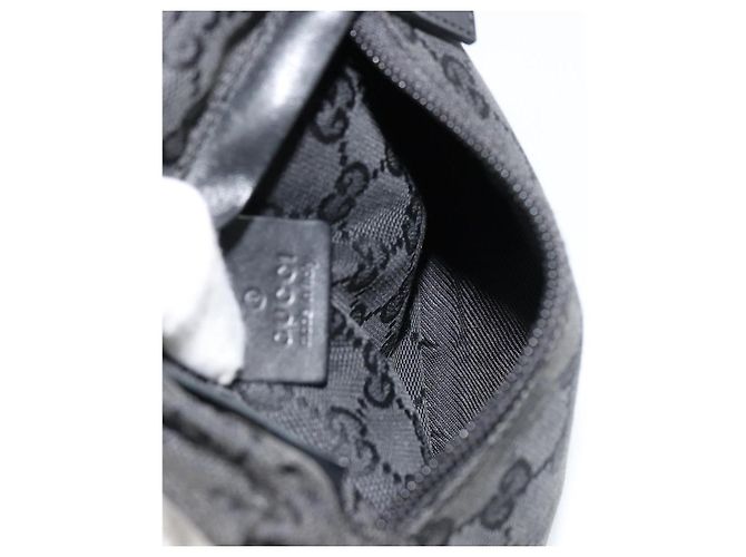 Marsupio GUCCI GG Canvas Nero Argento 28566 Auth 180491 - vista 18